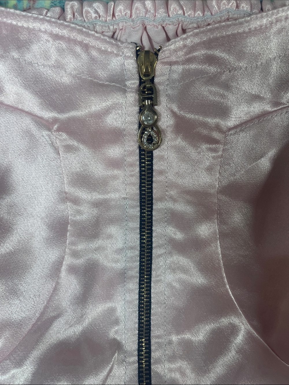 Pink Satin Cutout Two-Piece Dress Set - Picture 3 of 7
